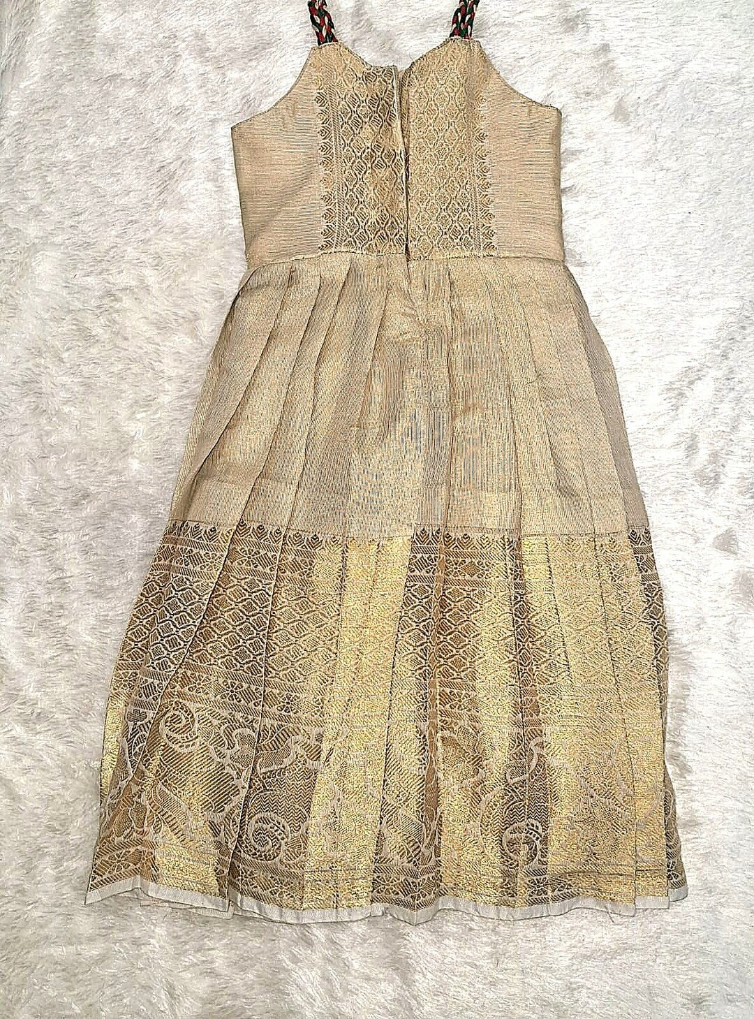 Elegant Tissue Fabric Frock with Hand Embroidery – Bird Motif